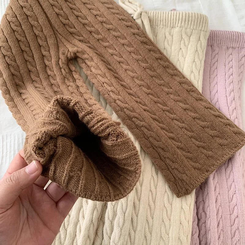 Kids Clothes Autumn Winter Girls Warm Clothes Boys Solid Color Knitted Trousers 1-8 Years Old Children Leisure Trousers Pants