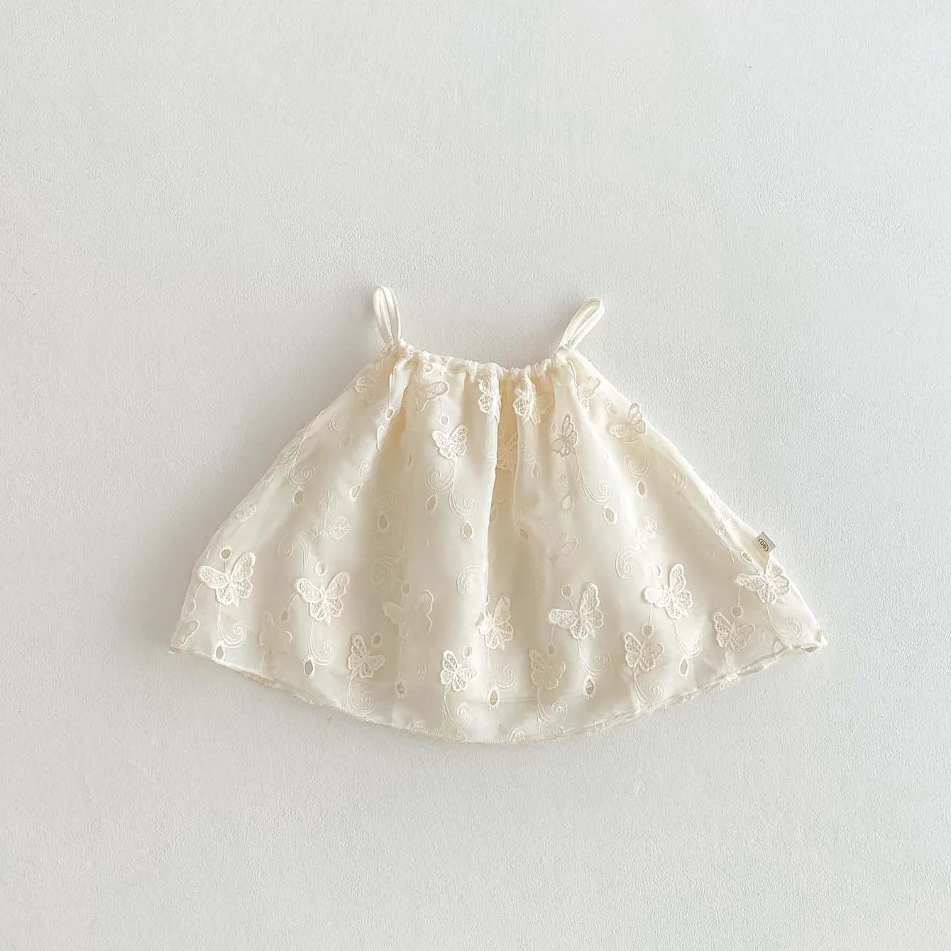 Girls' Korean Version Summer New 2025 Cute Bow Suspender Doll Shirt, Children's Stylish Embroidered Sweet Top