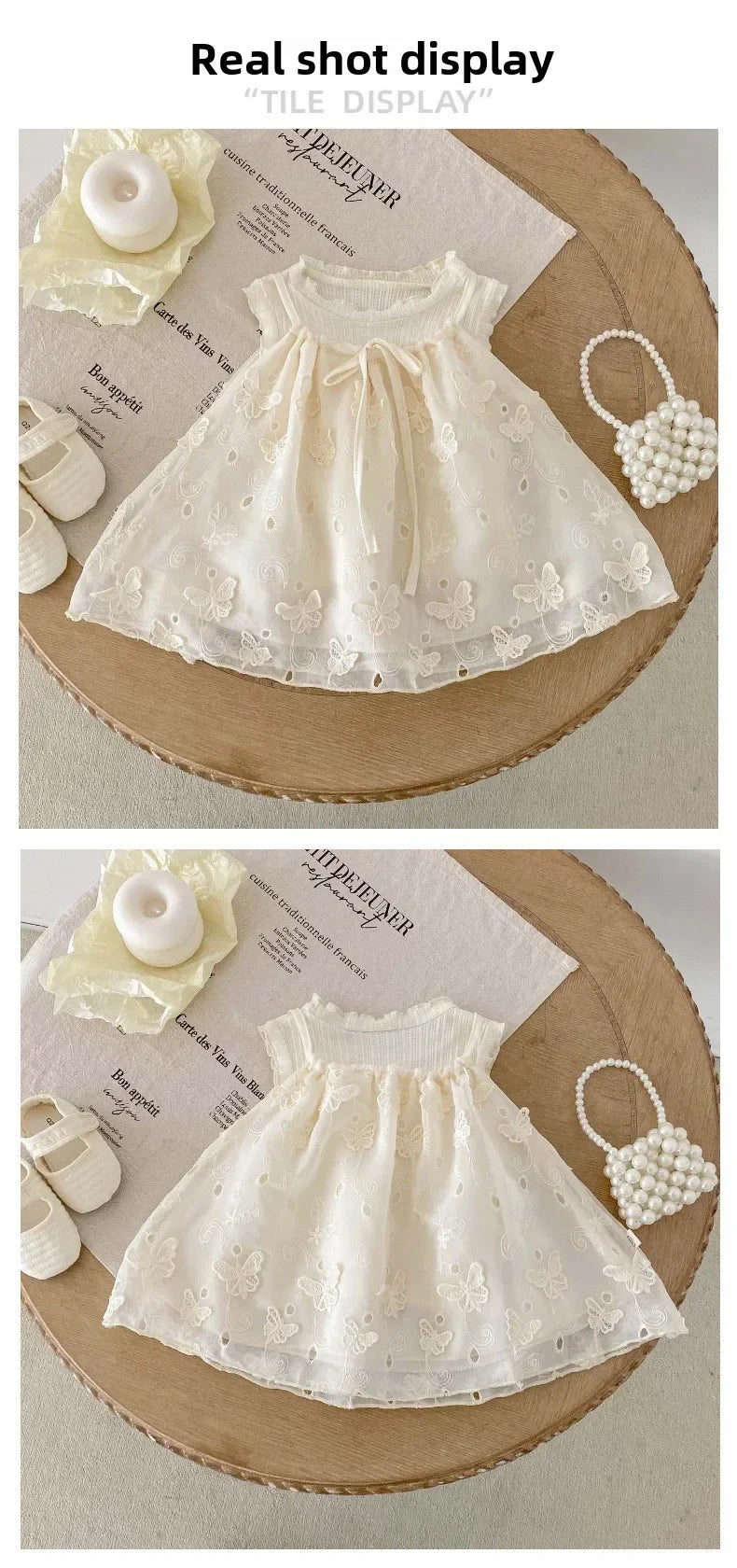 Girls' Korean Version Summer New 2025 Cute Bow Suspender Doll Shirt, Children's Stylish Embroidered Sweet Top