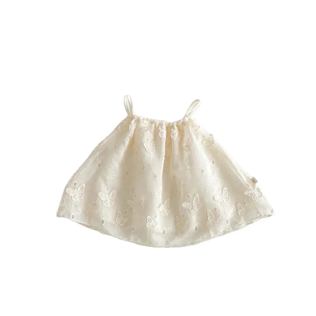 Girls' Korean Version Summer New 2025 Cute Bow Suspender Doll Shirt, Children's Stylish Embroidered Sweet Top
